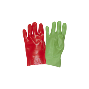 JAVLIN PVC RED LEFT HAND, GREEN RIGHT HAND, REINFORCED SAFETY CUFF MINERS  27CM